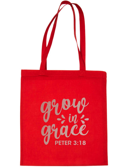 Grow In Grace In Rose Gold Print Christian Church Gift Resuable Shopping Bag