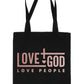 Love God In Rose Gold Print Christian Church Gift Resuable Shopping Bag