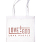 Love God In Rose Gold Print Christian Church Gift Resuable Shopping Bag