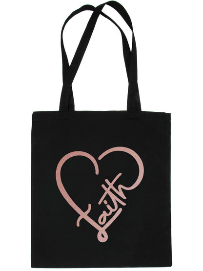 Faith In Rose Gold Print Christian Church Gift Resuable Shopping Bag