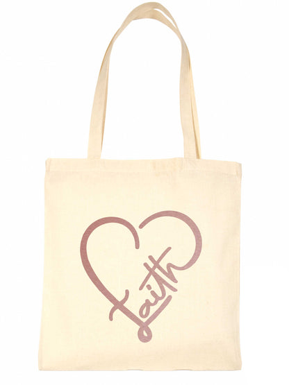 Faith In Rose Gold Print Christian Church Gift Resuable Shopping Bag