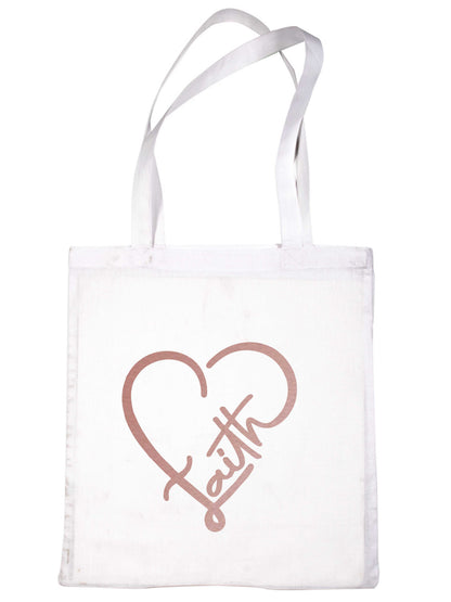 Faith In Rose Gold Print Christian Church Gift Resuable Shopping Bag