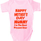 Happy Mother's Day Best Present Boys Girls Babygrow