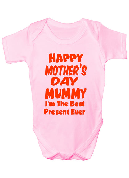 Happy Mother's Day Best Present Boys Girls Babygrow