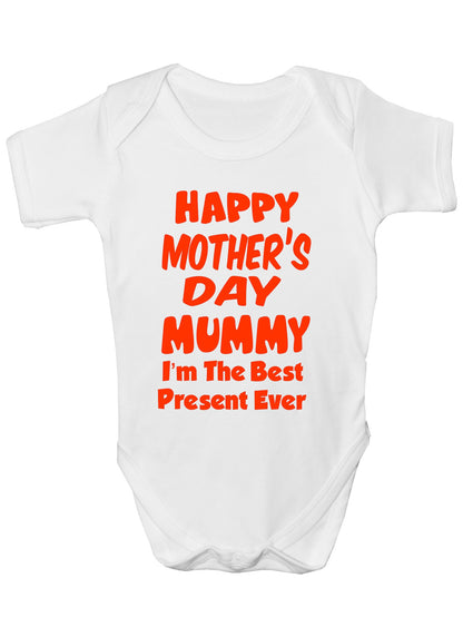 Happy Mother's Day Best Present Boys Girls Babygrow