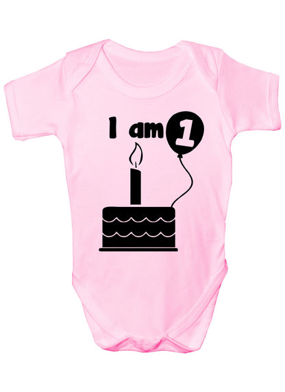 I Am One 1st Birthday Funny Boys Girls Baby Babygrow