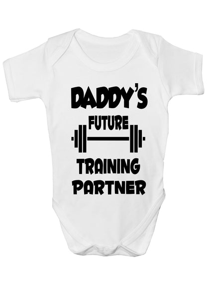 Daddy's Future Training Partner Boys Girls Baby Babygrow