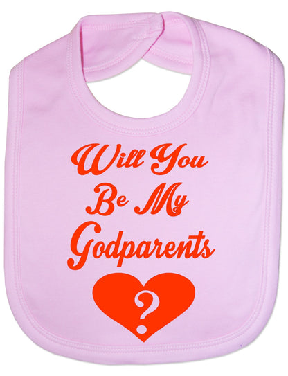 Print4u Will You Be My Godparents Christening Feeding Bib Present