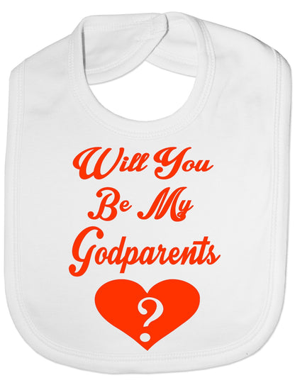 Print4u Will You Be My Godparents Christening Feeding Bib Present