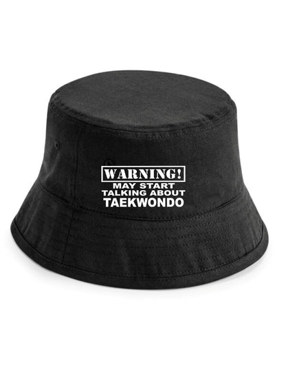 Warning May Talk About Taekwondo Bucket Hat Martial Arts Gift for Men & Ladies
