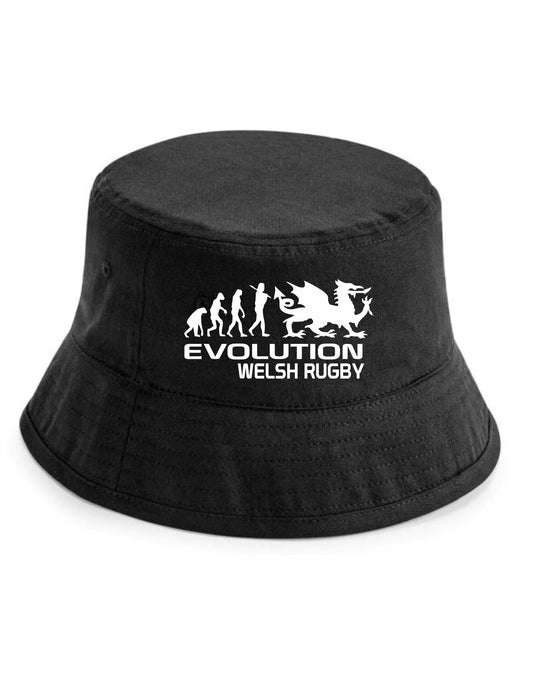 Evolution of Welsh Rugby Bucket Hat Wales Sport Birthday Gift For Men & Ladies