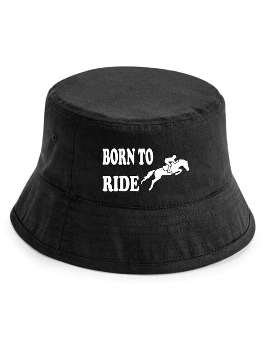 Born To Ride Bucket Hat Horse Riding Gift For Men & Ladies