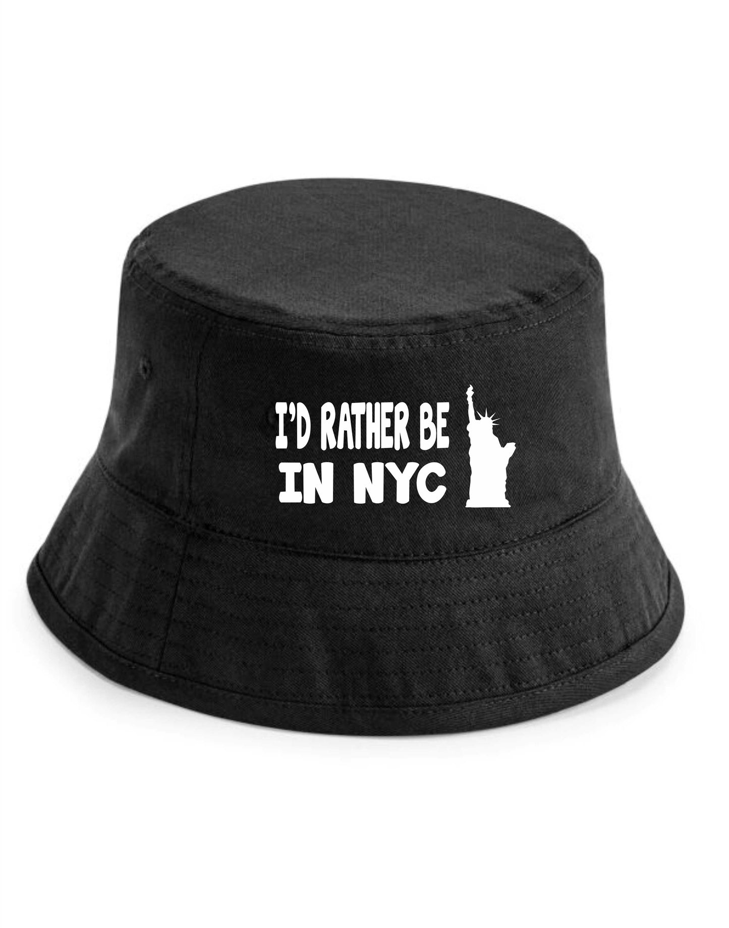 I'd Rather Be In NYC Bucket Hat New York Birthday Gift For Men & Ladies