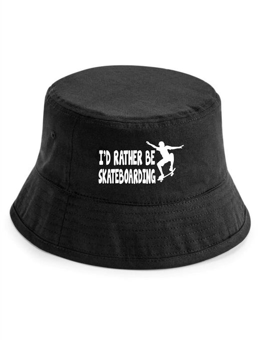 I'd Rather Be Skateboarding Bucket Hat Boarders Birthday Gift For Men & Ladies