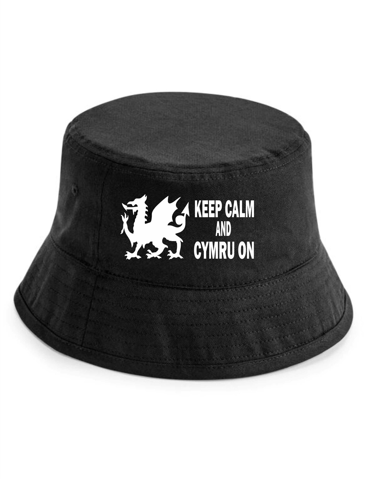 Keep Calm & Cymru On Bucket Hat Wales Lover Welsh Gift For Men & Ladies