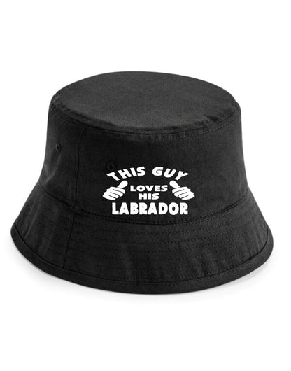 This Guy Loves His Labrador Bucket Hat Funny Dog Lovers Gift for Men