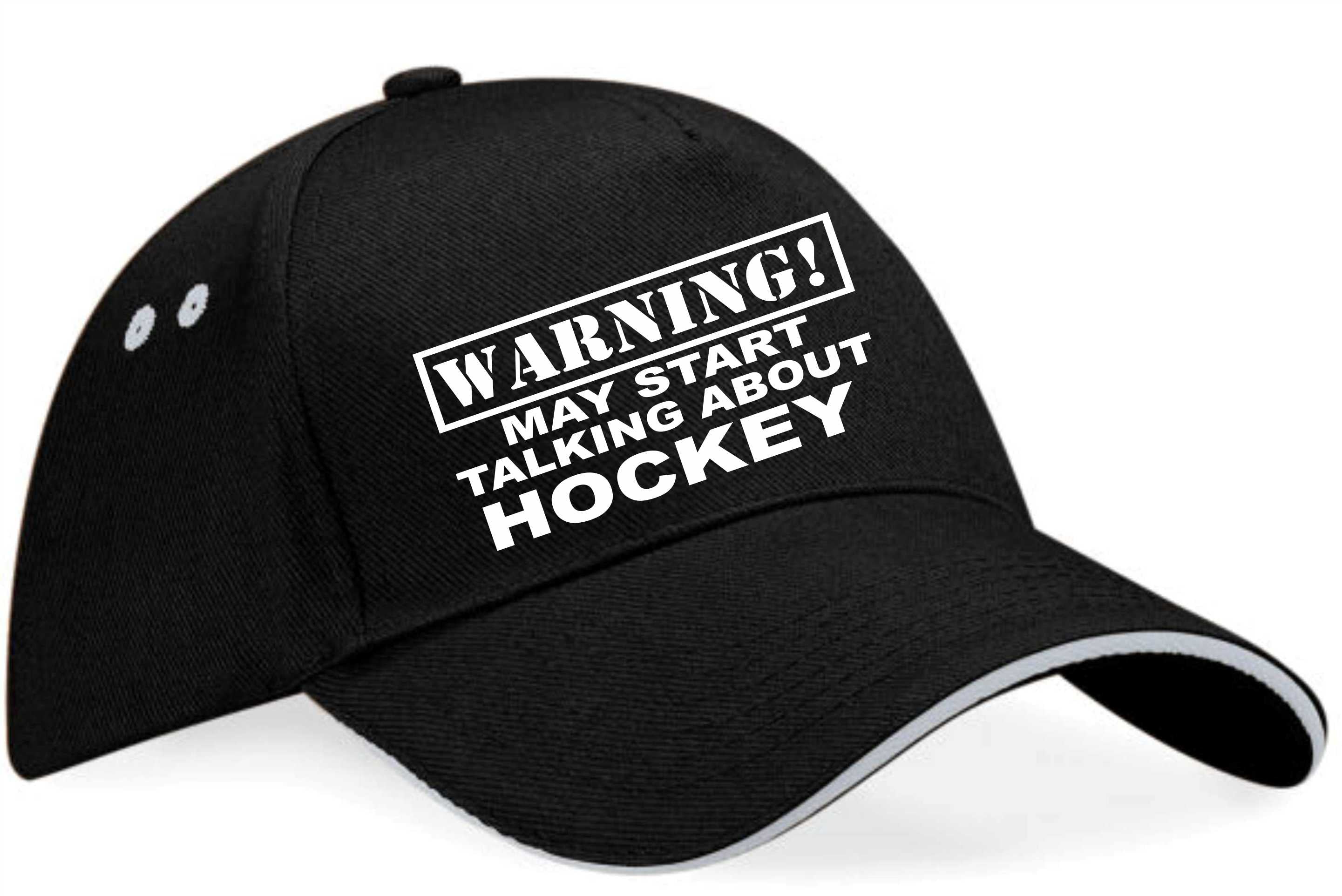 Warning May Talk About Hockey Baseball Cap Sports Lover Gift For Men Ladies