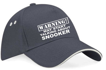 Warning May Talk About Snooker Baseball Cap Sport Lovers Gift For Men & Ladies