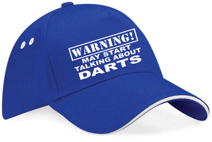 Warning May Talk About Darts Baseball Cap Sport Lovers Gift For Men & Ladies
