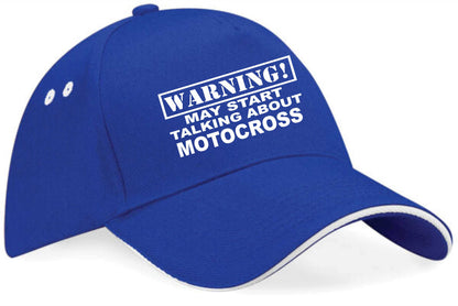 Warning May Talk About Motocross Baseball Cap Sport Gift For Men & Ladies
