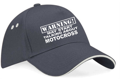 Warning May Talk About Motocross Baseball Cap Sport Gift For Men & Ladies