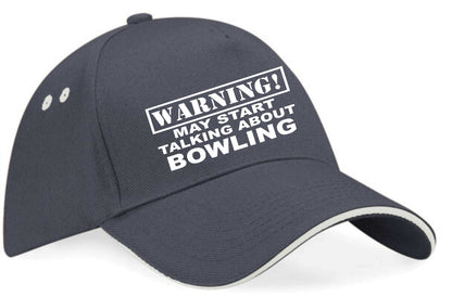 Warning May Talk About Bowling Baseball Cap Sport Lovers Gift For Men & Ladies