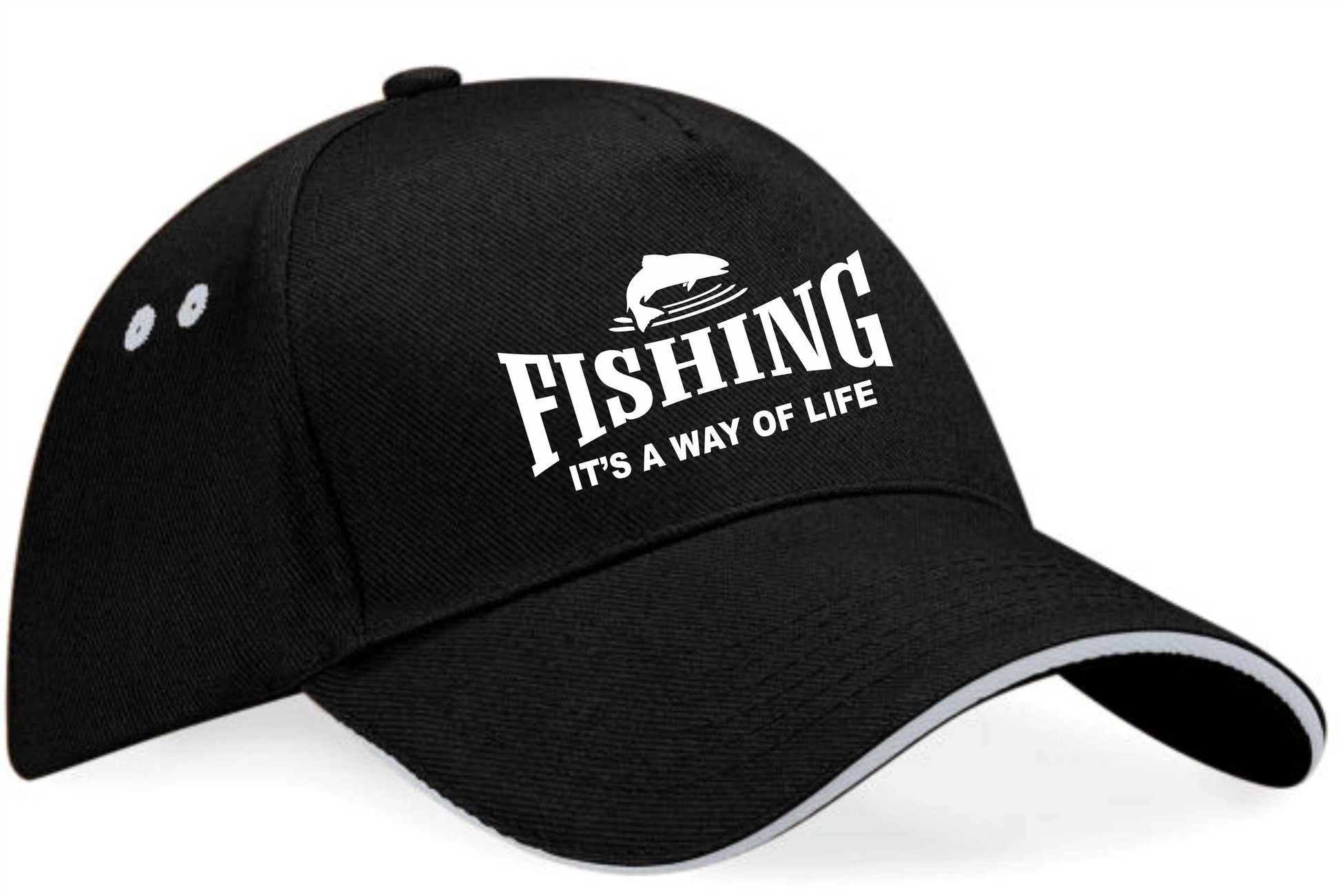 Fishing It's A Way of Life Baseball Cap Anglers Sports Gift For Men & Ladies Grey