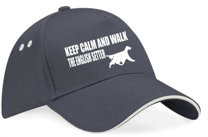 Keep Calm & Walk English Setter Baseball Cap Dog Lovers Gift For Men & Ladies