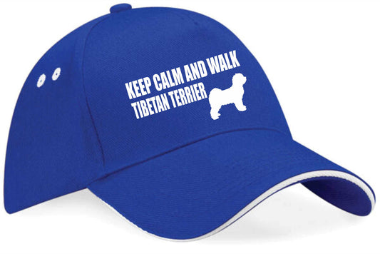 Keep Calm & Walk Tibetan Terrier Baseball Cap Dog Lovers Gift For Men & Ladies