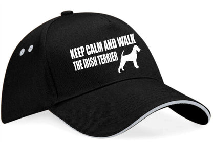 Keep Calm & Walk Irish Terrier Baseball Cap Dog Lovers Gift For Men & Ladies