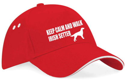 Keep Calm & Walk The Irish Setter Baseball Cap Dog Lovers Gift For Men & Ladies