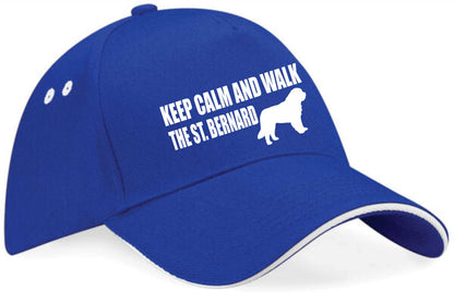 Keep Calm & Walk The St Bernard Baseball Cap Dog Lovers Gift Men & Ladies
