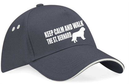 Keep Calm & Walk The St Bernard Baseball Cap Dog Lovers Gift Men & Ladies