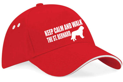 Keep Calm & Walk The St Bernard Baseball Cap Dog Lovers Gift Men & Ladies