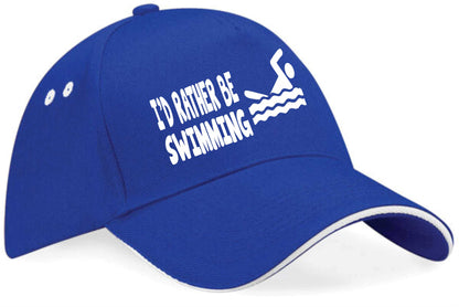 I'd Rather Be Swimming Baseball Cap Sport Birthday Gift For Men & Women