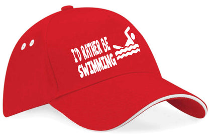 I'd Rather Be Swimming Baseball Cap Sport Birthday Gift For Men & Women