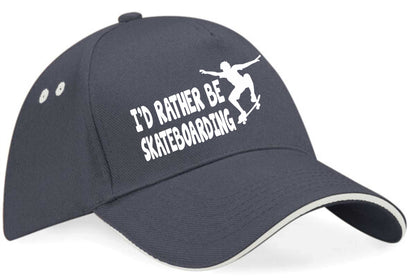 I'd Rather Be Skateboarding Baseball Cap Funny Birthday Gift For Men & Women