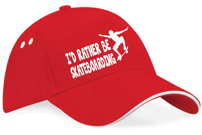 I'd Rather Be Skateboarding Baseball Cap Funny Birthday Gift For Men & Women