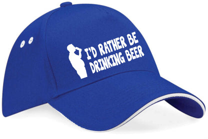 I'd Rather Be Drinking Beer Baseball Cap Funny Birthday Gift For Men & Women