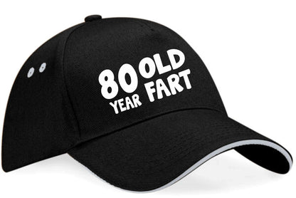 80 Year Old Fart Baseball Cap 80th Birthday Gift For Men & Women