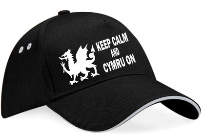 Keep Calm & Cymru On Baseball Cap Welsh Birthday Gift For Men & Women