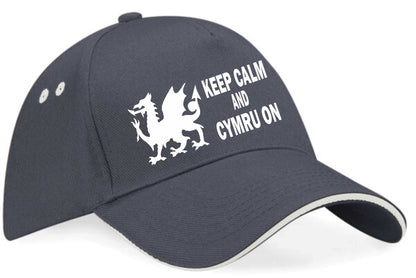 Keep Calm & Cymru On Baseball Cap Welsh Birthday Gift For Men & Women