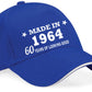 Made in 1964 60th Birthday Baseball Cap 60 Year Old Gift For Men & Ladies
