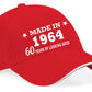 Made in 1964 60th Birthday Baseball Cap 60 Year Old Gift For Men & Ladies