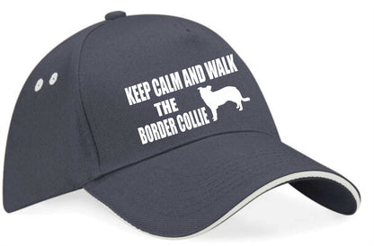 Keep Calm Walk The Border Collie Baseball Cap Dog Lovers Gift For Men & Ladies