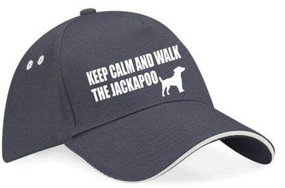 Keep Calm Walk The Jackapoo Baseball Cap Dog Lovers Gift For Men & Ladies