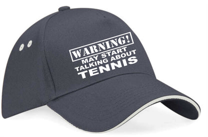 Warning May Talk About Tennis Baseball Cap Sport Lovers Gift For Men & Ladies