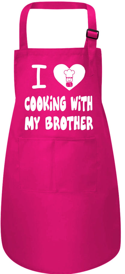 I Love Cooking with My Brother Childs Baking Cooking Apron