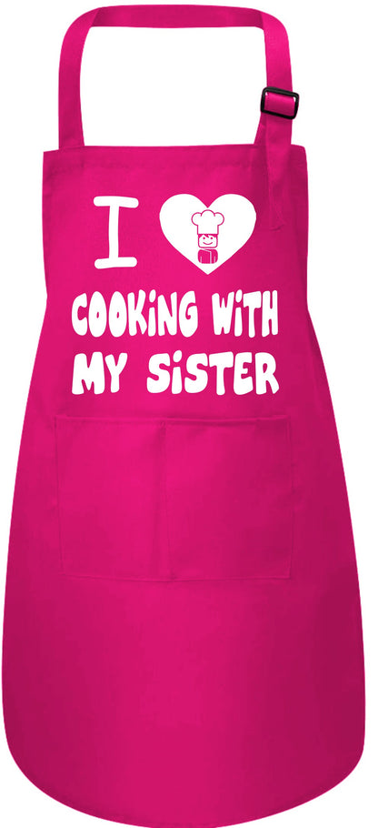 I Love Cooking with My Sister Childs Baking Cooking Apron