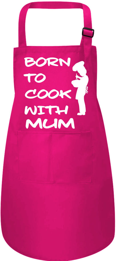 Born To Cook with My Mum Childs Baking Cooking Apron